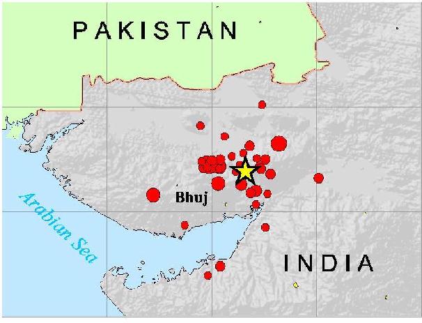 Map of aftershock
