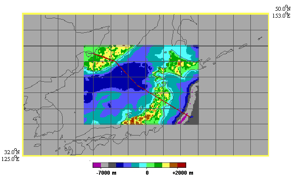 Digital relief of the region of the Geotraverse